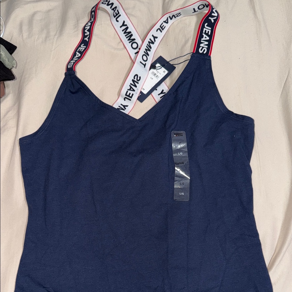 Tommy Hilfiger Navy Camisole with Branded Straps